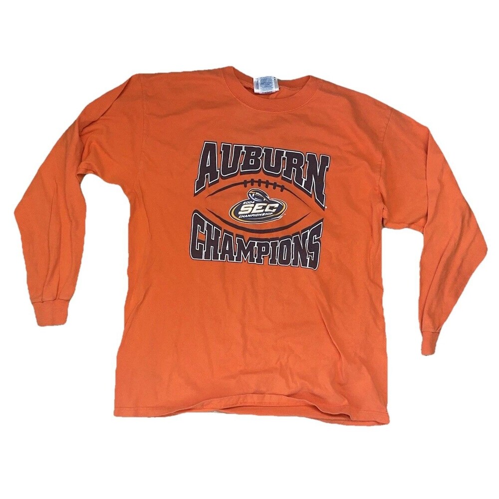 Auburn Tigers Mens Size Large Orange Long Sleeve SEC Champions